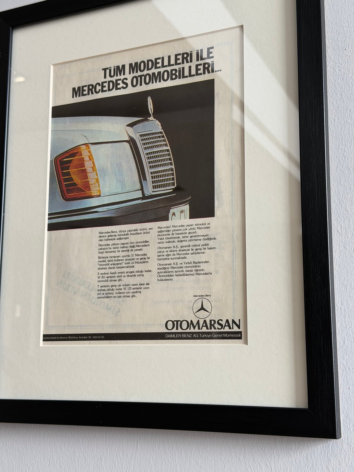 Mercedes Otomarsan Vintage Orijinal Türkiye Dönem Reklamıdır (Sonradan Baskı Değildir)