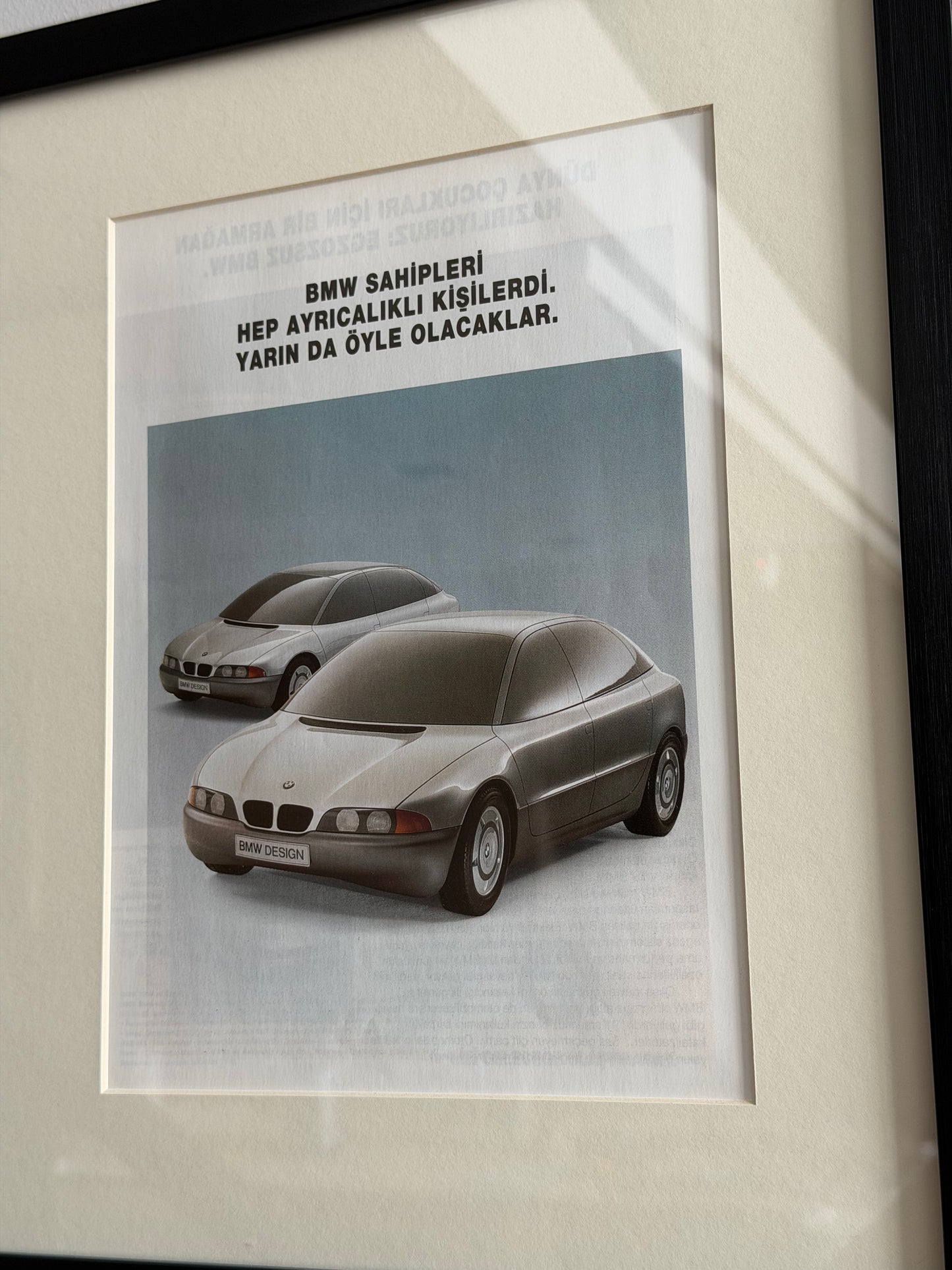 BMW Futuristik Reklamı. Orijinal Türkiye Dönem Reklamıdır (Sonradan Baskı Değildir)