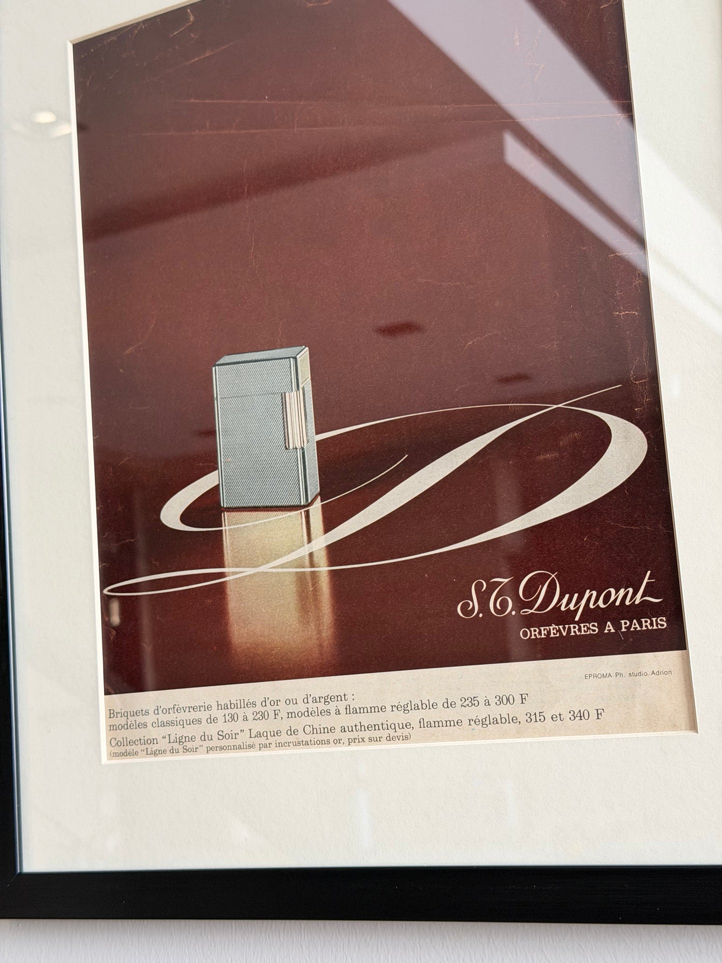S.T. Dupont Orijinal Dönem Reklamı. Orijinal Dönem Reklamıdır (Sonradan Baskı Değildir)