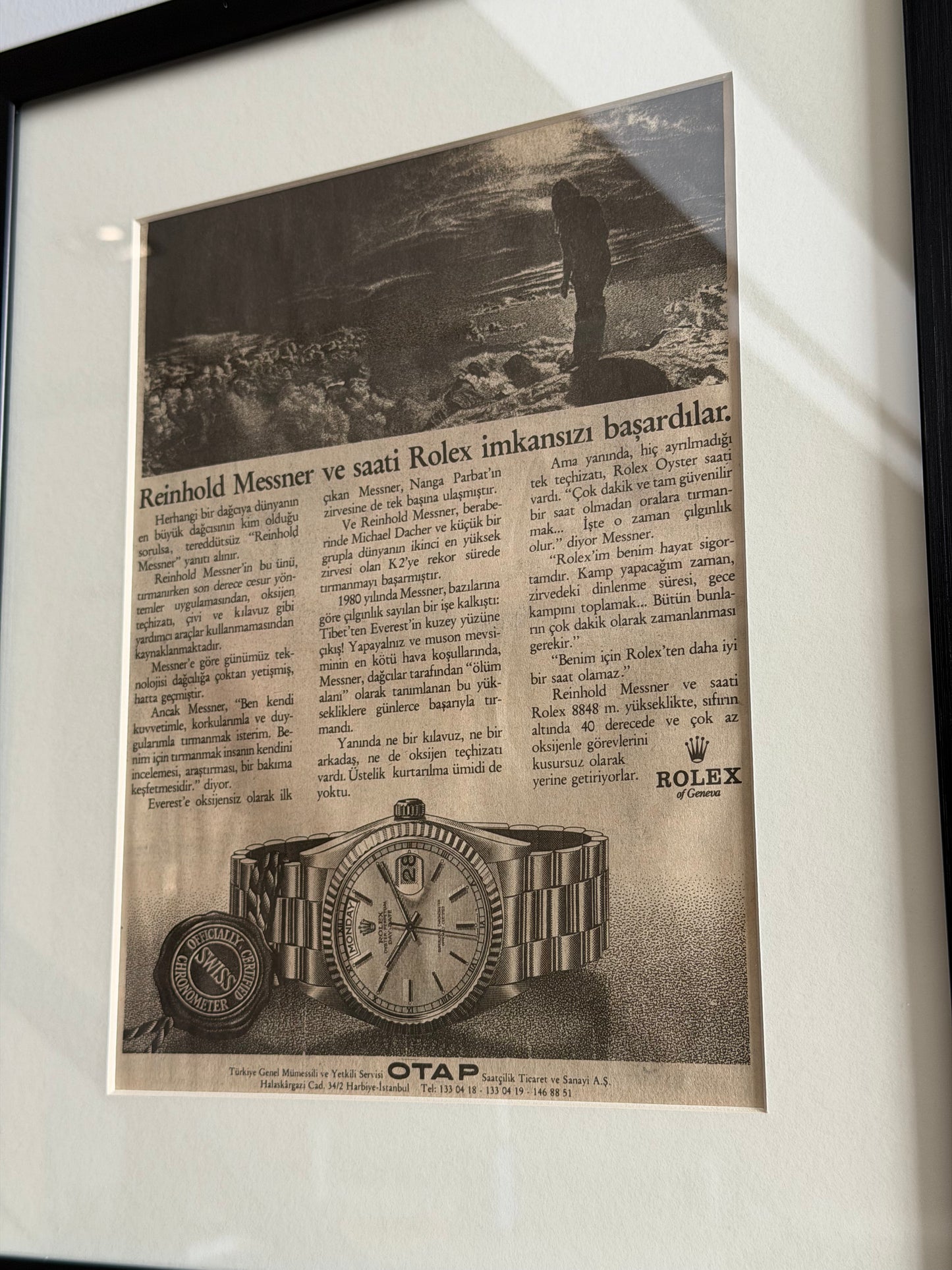 Rolex Daydate Everest. Türkiye Dönem Reklamı | OTAP | Orijinal Dönem Reklamıdır (Sonradan Baskı Değildir)