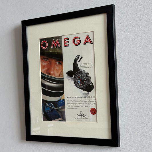 OMEGA Speedmaster Michael Schumacher’s Choice Orijinal Dönem Reklamıdır (Sonradan Baskı Değildir)