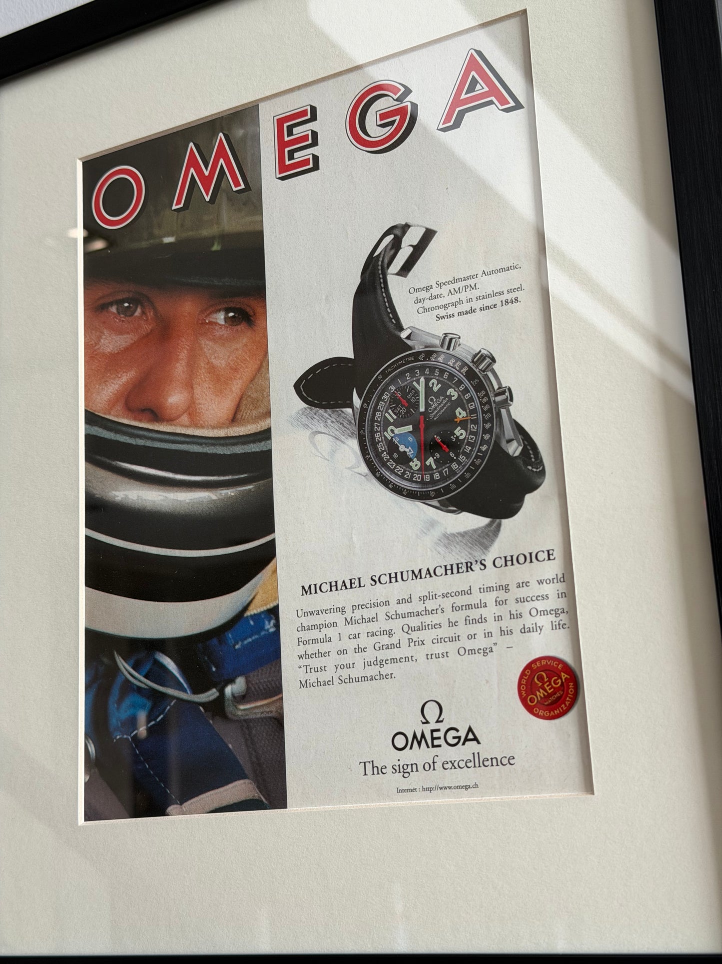 OMEGA Speedmaster Michael Schumacher’s Choice Orijinal Dönem Reklamıdır (Sonradan Baskı Değildir)