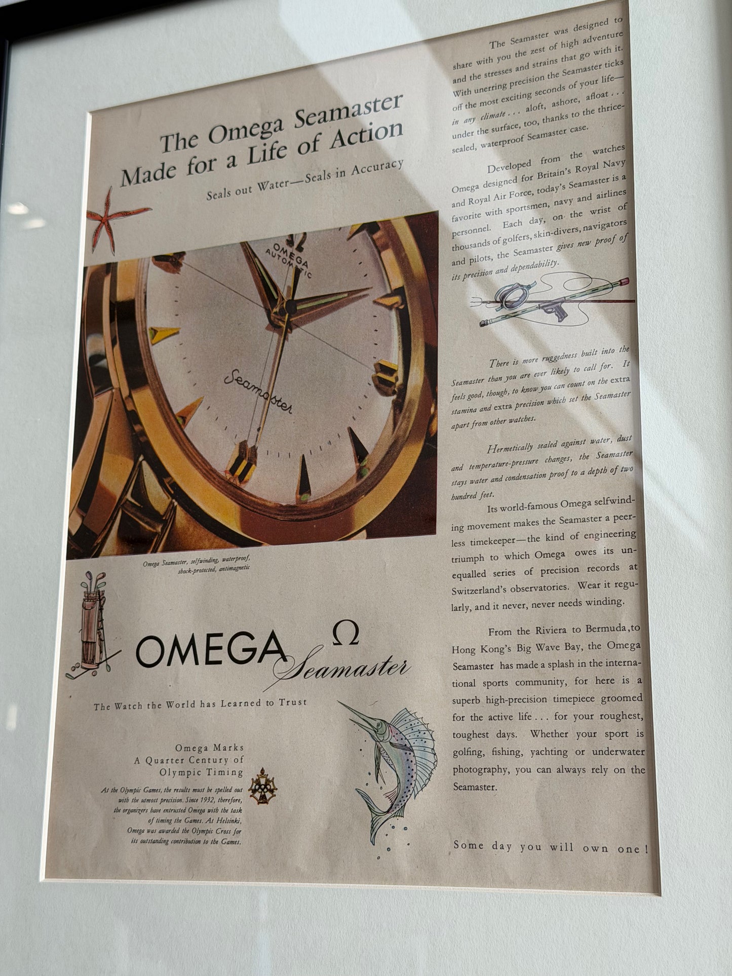 Omega Seamaster "Made for a Life of Action" Vintage Reklamı