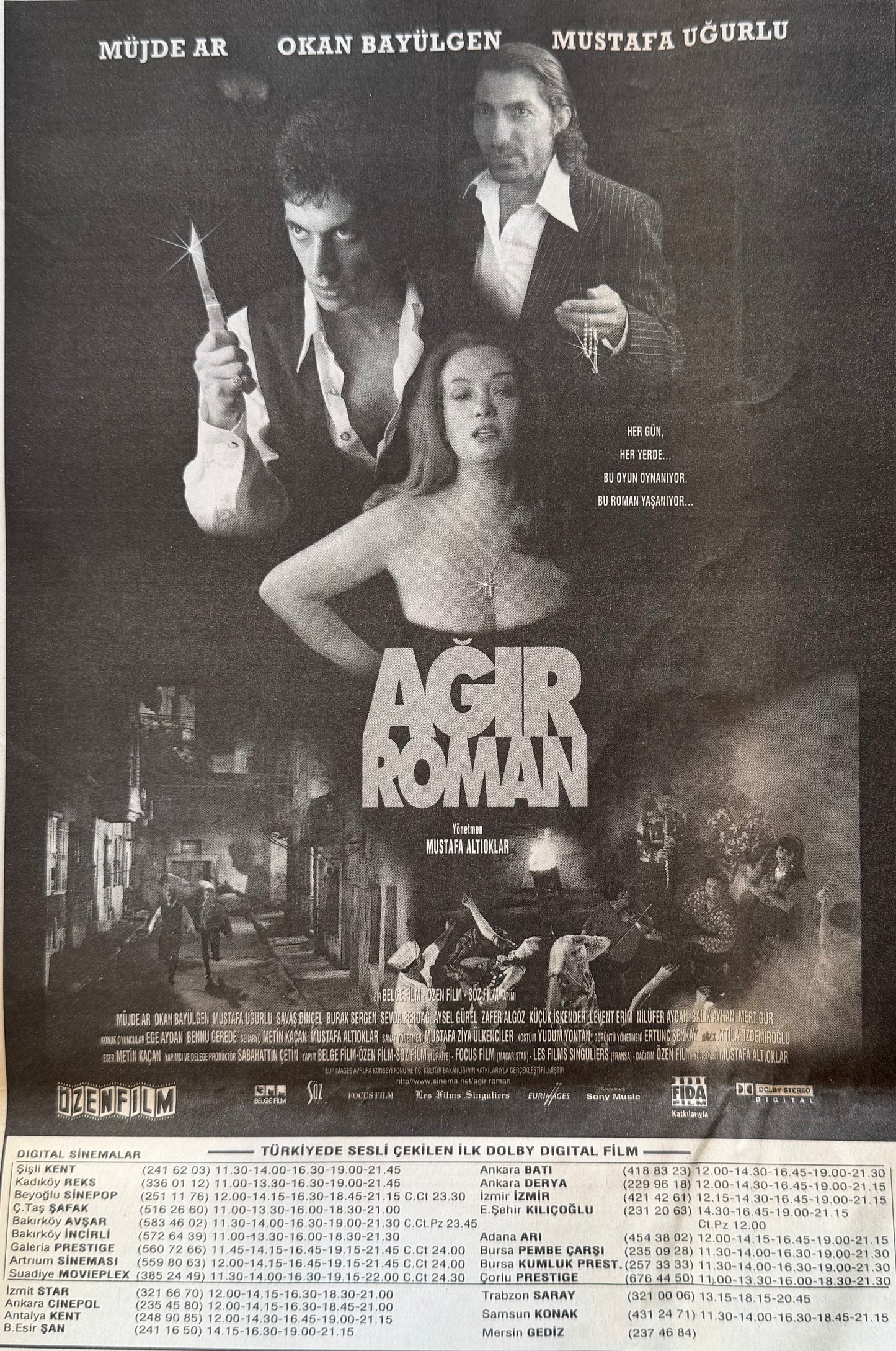 “Ağır Roman” – 1997 Orijinal Türkiye Sinema Afiş İlanıdır (Sonradan Baskı Değildir).