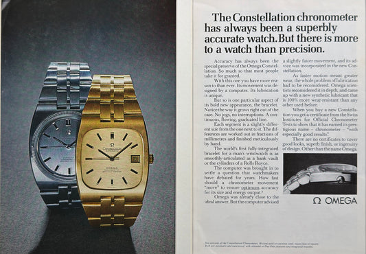 Omega Constellation Chronometer - Orijinal Dönem Çift Sayfa Reklamı (Sonradan Baskı Değildir)