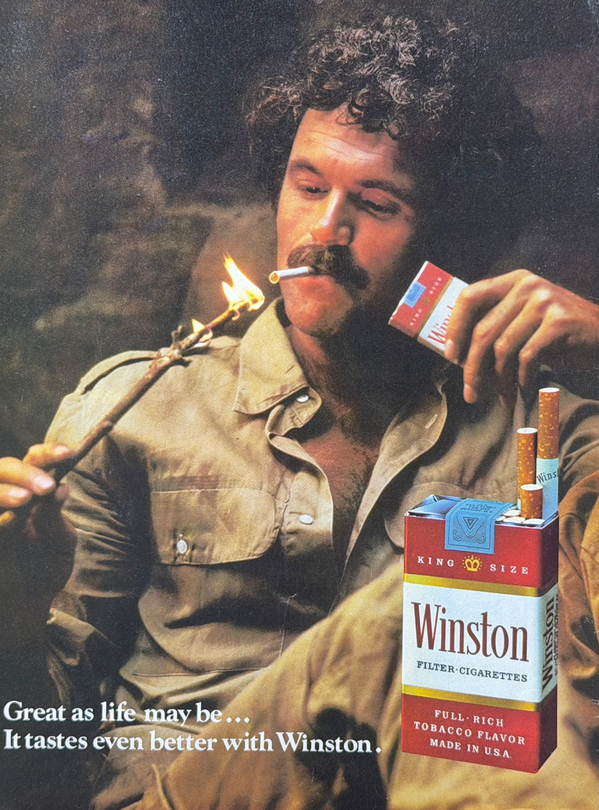 Winston “Great as Life May Be” 1970’ler Orijinal Dönem Reklamıdır (Sonradan Baskı Değildir)