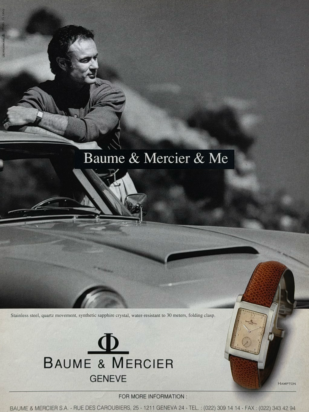 Baume & Mercier Hampton Orijinal Dönem Reklamıdır (Sonradan Baskı Değildir)