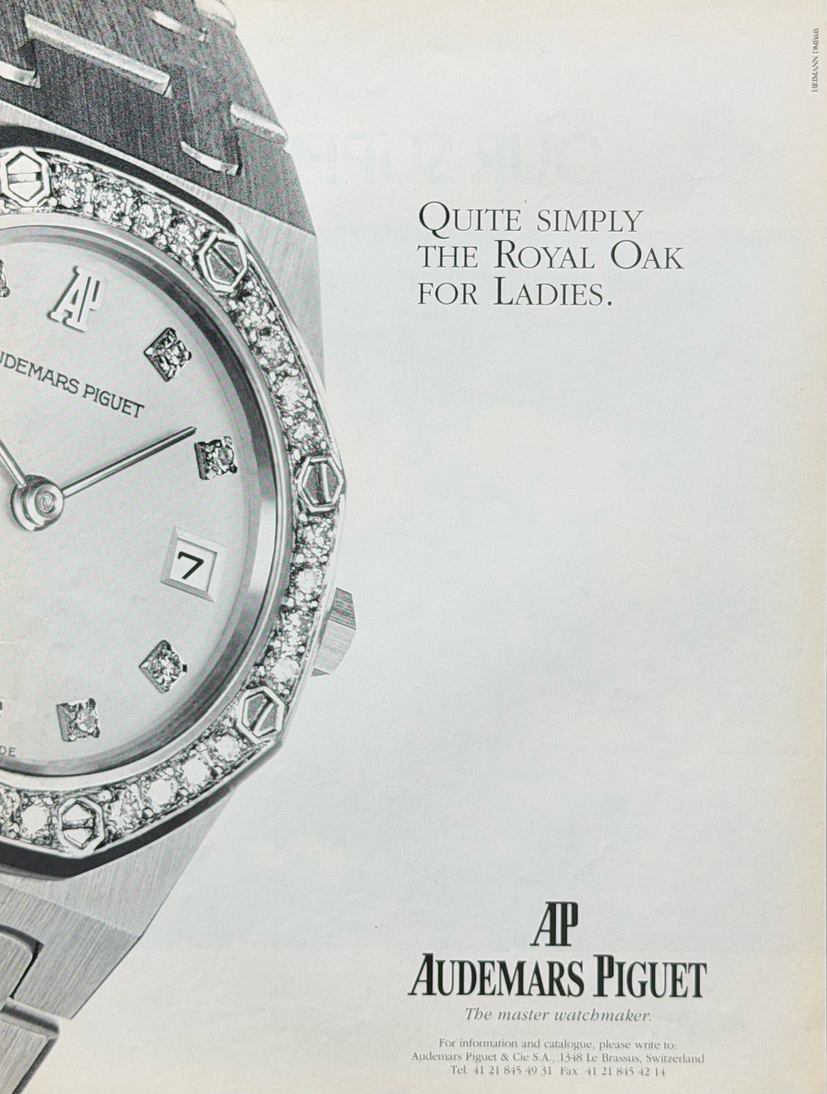 Audemars Piguet Royal Oak for Ladies Orijinal Dönem Reklamıdır (Sonradan Baskı Değildir)