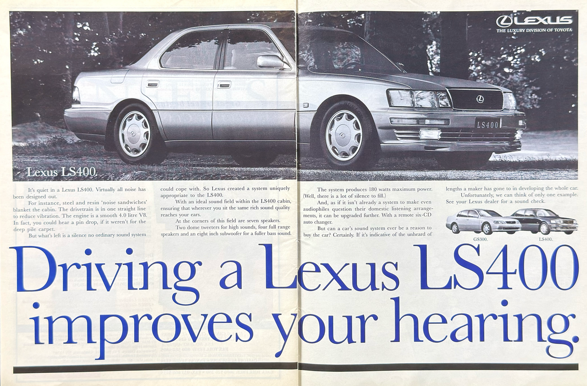 Lexus LS400 Orijinal Çift Sayfa Dönem Reklamıdır (Sonradan Baskı Değildir)