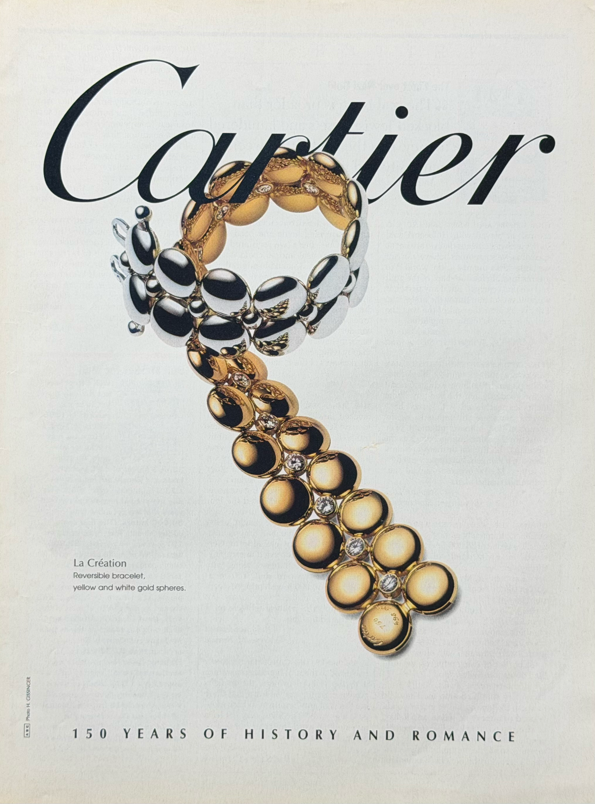 Cartier La Création Orijinal Dönem Reklamıdır (Sonradan Baskı Değildir)