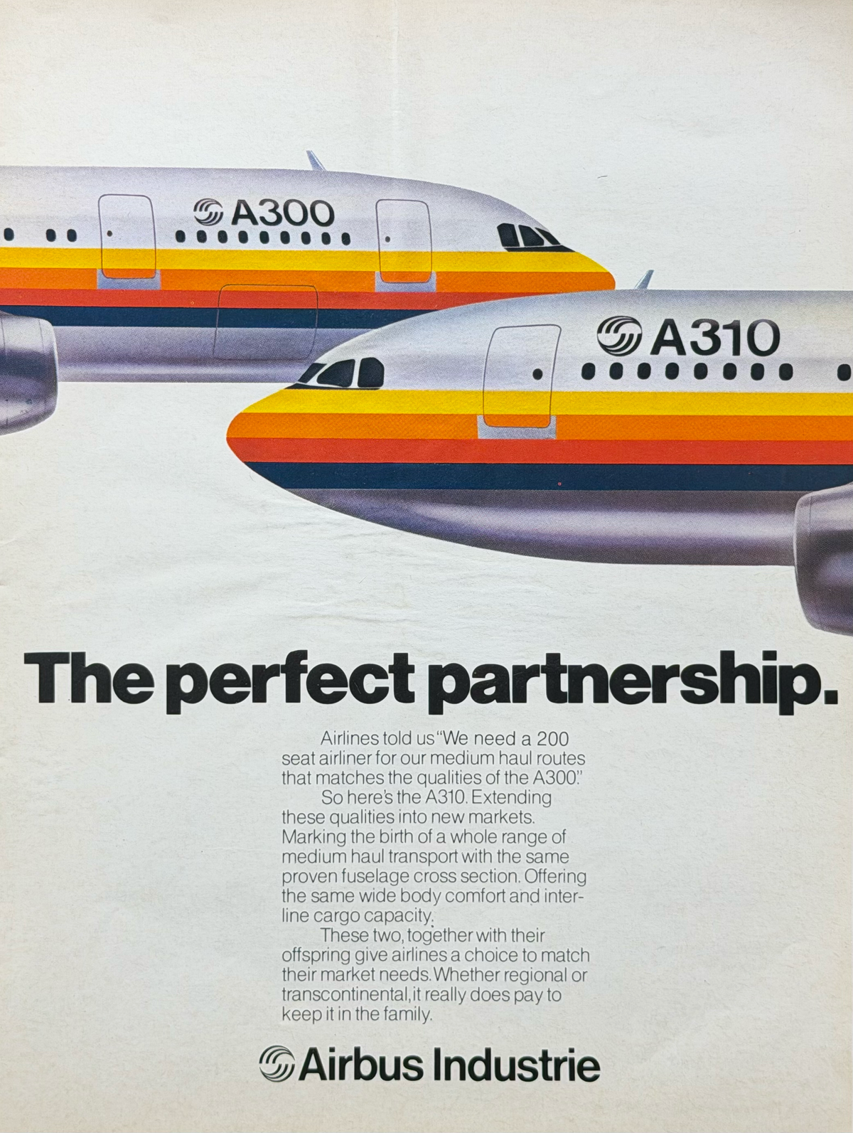 Airbus A300 & A310 Vintage İngilizce Orijinal Dönem Reklamıdır (Sonradan Baskı Değildir)