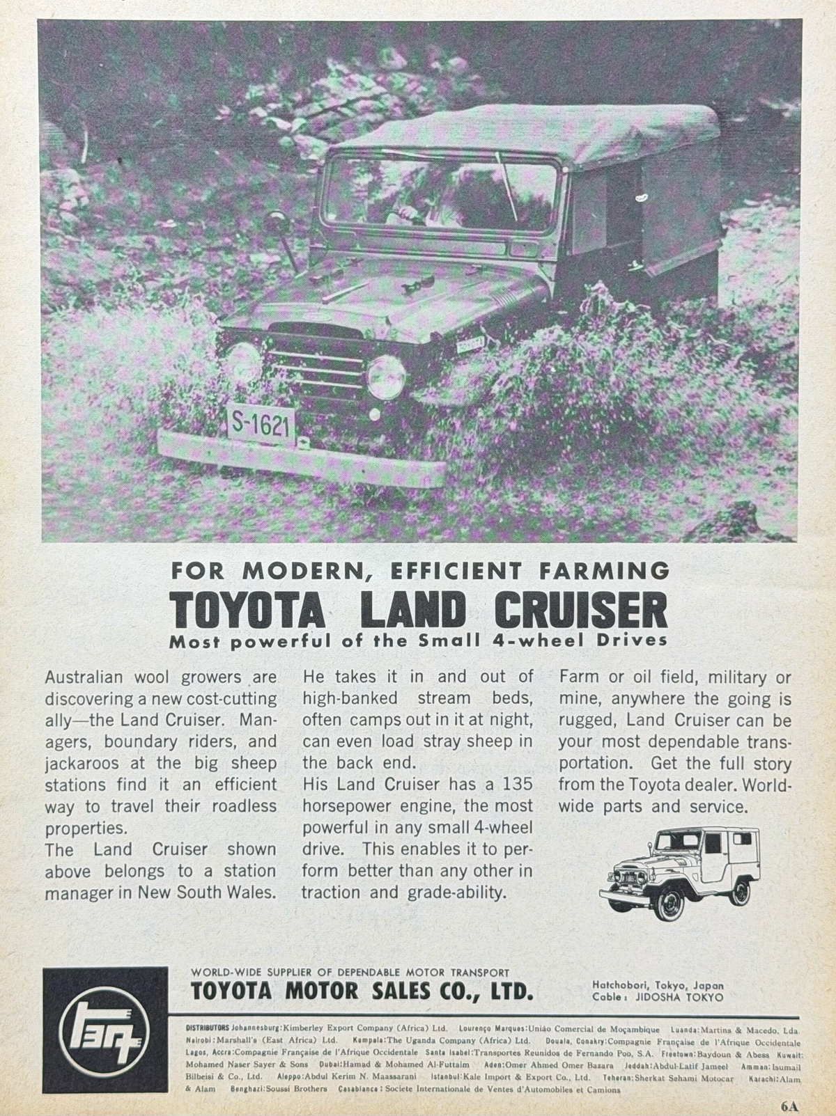 Toyota Land Cruiser FJ40 Vintage İngilizce Orijinal Dönem Reklamıdır (Sonradan Baskı Değildir)