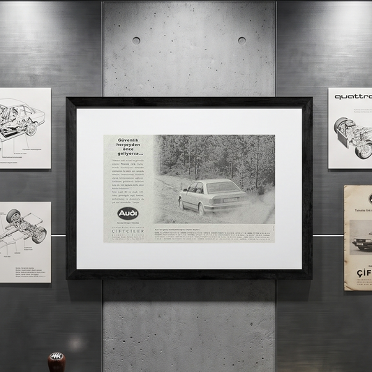 Audi 80 & Audi 100 “Güvenlik Her Şeyden Önce Geliyorsa” Orijinal Türkiye Dönem Reklamıdır (Sonradan Baskı Değildir).
