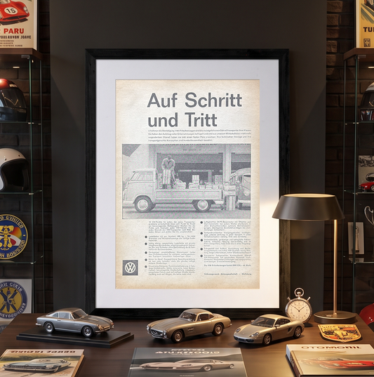 Volkswagen Transporter Type 2 Pritschenwagen Vintage Orijinal Dönem Reklamıdır (Sonradan Baskı Değildir)