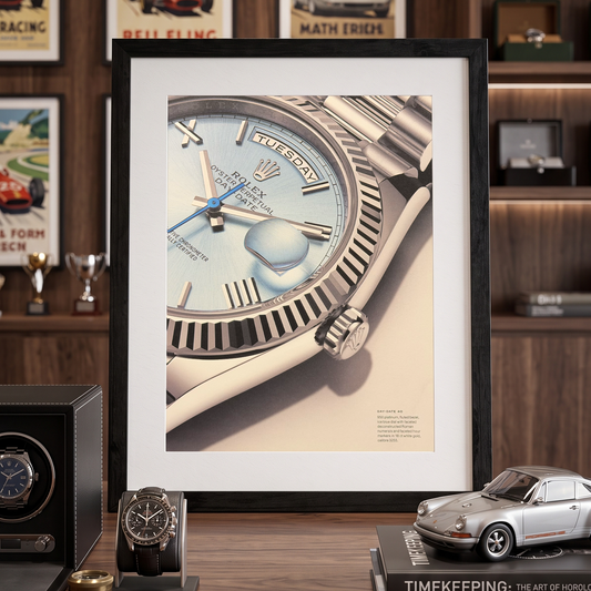 Rolex Oyster Perpetual Day-Date 40 Platin Buz Mavisi Kadran İngilizce Orijinal Dergi Reklamıdır (Sonradan Baskı Değildir)