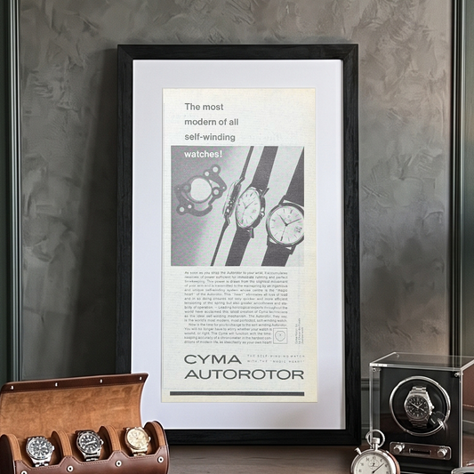 CYMA Autorotor Vintage İngilizce Orijinal Dönem Reklamıdır (Sonradan Baskı Değildir)