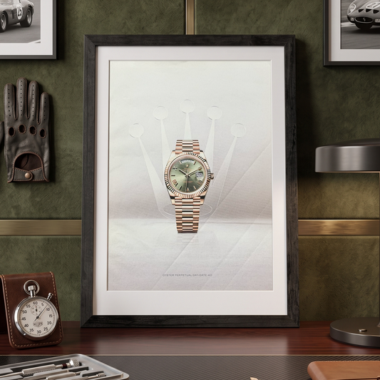 Rolex Oyster Perpetual Day-Date 40 Everose Altın İngilizce Orijinal Dönem Reklamıdır (Sonradan Baskı Değildir)