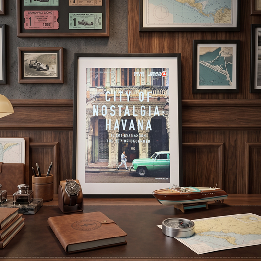 Türk Hava Yolları “City of Nostalgia – Havana” Küba İngilizce Orijinal Dönem Reklamıdır (Sonradan Baskı Değildir)