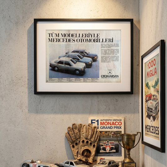 Mercedes-Benz – “Tüm Modelleriyle Mercedes Otomobilleri” 1985 Orijinal Türkiye Reklam Sayfasıdır (Sonradan Baskı Değildir).