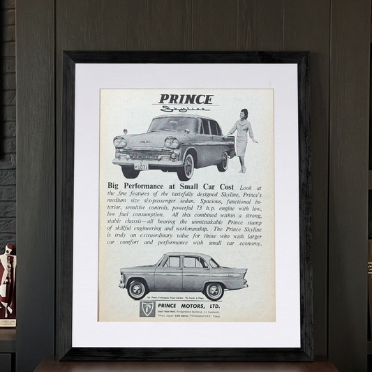 Prince Skyline 1961 Yılı İngilizce Orijinal Dönem Reklamıdır (Sonradan Baskı Değildir)
