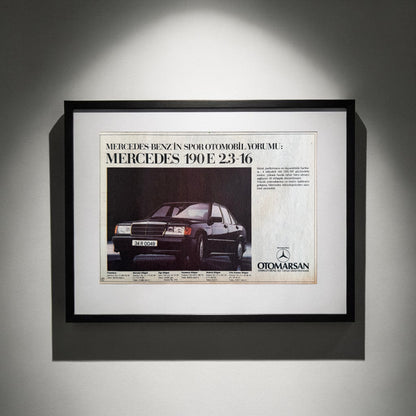 Mercedes-Benz 190E 2.3-16 Renkli 1985 Orijinal Türkiye Reklam Sayfasıdır (Sonradan Baskı Değildir).