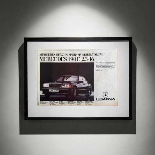 Mercedes-Benz 190E 2.3-16 Renkli 1985 Orijinal Türkiye Reklam Sayfasıdır (Sonradan Baskı Değildir).