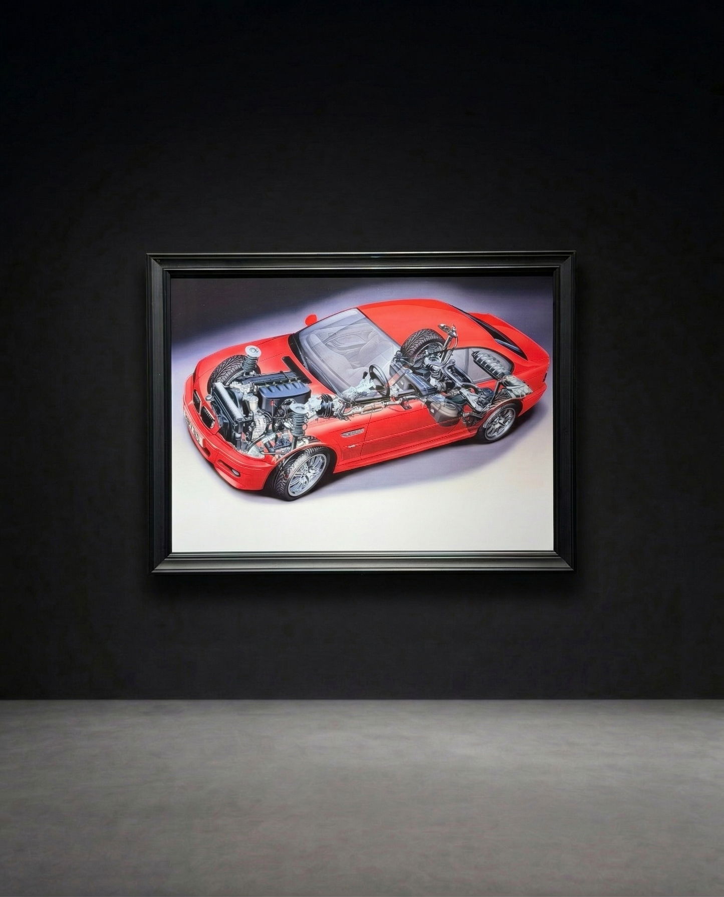 BMW E46 M3 Cutaway Illustration - Orjinal Üretici Görseli 23 Adet Sınırlı Üretim.