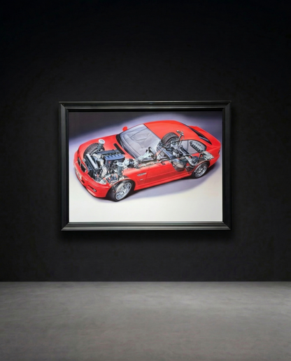 BMW E46 M3 Cutaway Illustration - Orjinal Üretici Görseli 23 Adet Sınırlı Üretim.