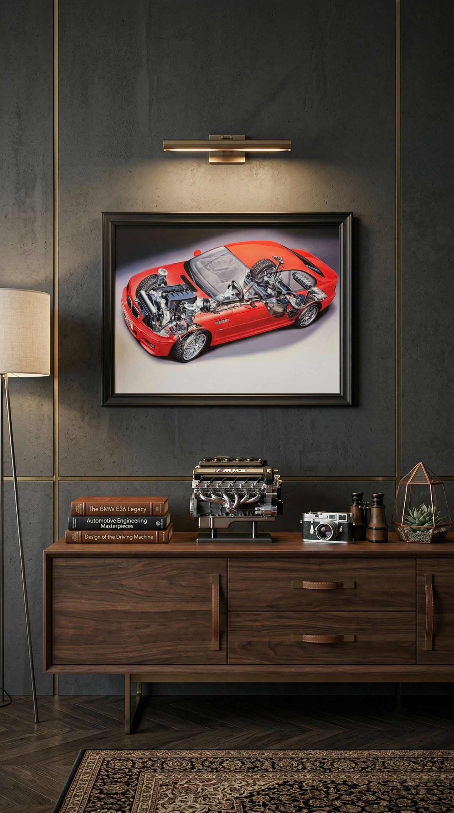 BMW E46 M3 Cutaway Illustration - Orjinal Üretici Görseli 23 Adet Sınırlı Üretim.