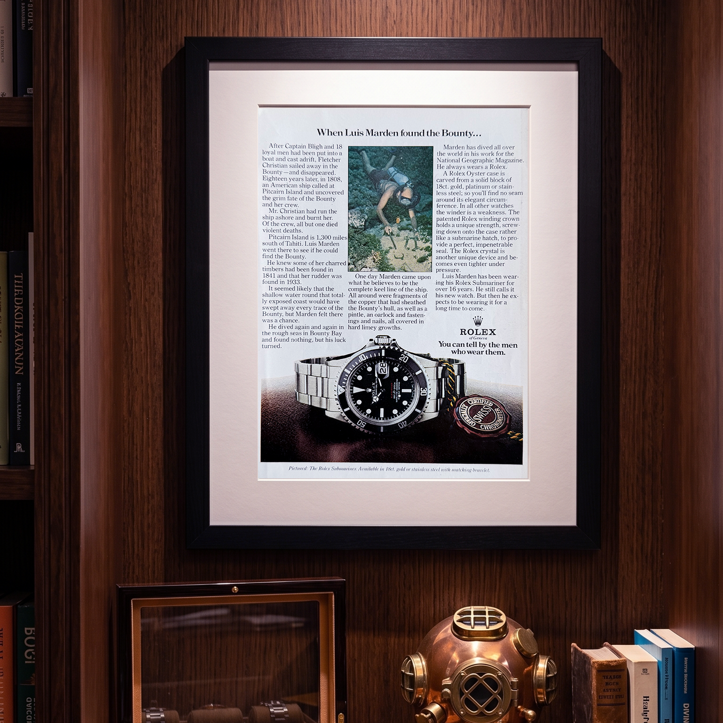 Rolex Submariner Red Sub – “When Luis Marden Found the Bounty…” Orijinal Dönem Reklam Sayfasıdır (Sonradan Baskı Değildir).
