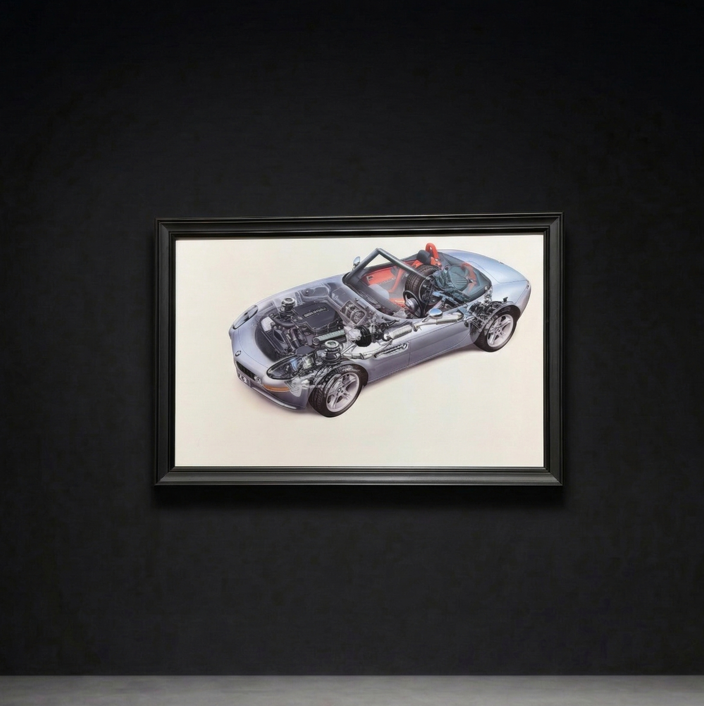 BMW Z8 Cutaway Illustration - Orjinal Üretici Görseli 23 Adet Sınırlı Üretim.