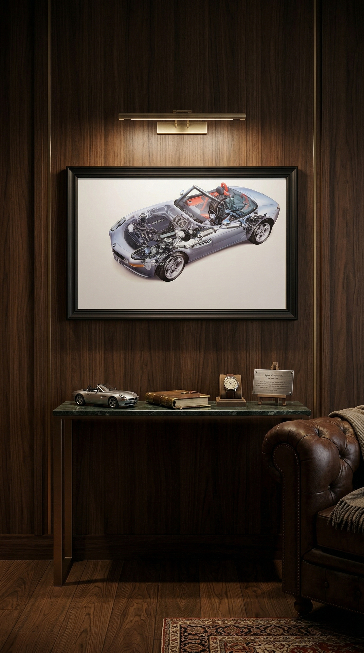 BMW Z8 Cutaway Illustration - Orjinal Üretici Görseli 23 Adet Sınırlı Üretim.