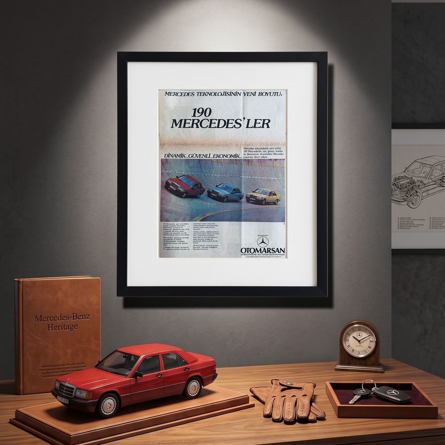 Mercedes-Benz 190 (W201) – “Mercedes Teknolojisinin Yeni Boyutu” Orijinal Türkiye Reklam Sayfasıdır (Sonradan Baskı Değildir).