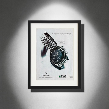 Omega Speedmaster Professional – “Hareketli Yaşayanlar İçin” Orijinal Türkiye Reklam Sayfasıdır (Sonradan Baskı Değildir).