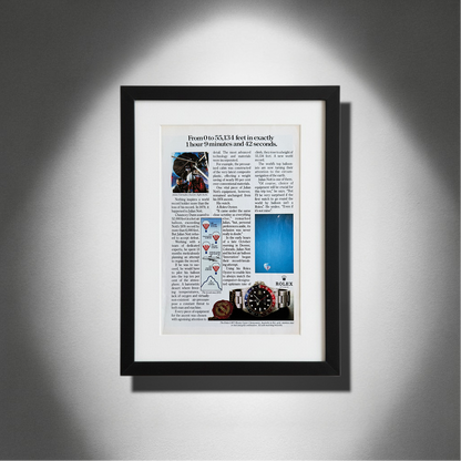Rolex GMT Master Pepsi – “From 0 to 55,134 Feet…” Orijinal Dönem Reklam Sayfasıdır (Sonradan Baskı Değildir).