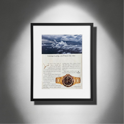 Rolex GMT Master II Gold – Concorde Pilot “Coming or Going, You’ll Know the Time.” Orijinal Dönem Reklam Sayfasıdır (Sonradan Baskı Değildir).