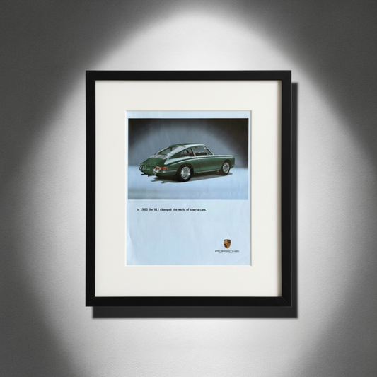 Porsche 911 – “1963’te Spor Otomobil Dünyasını Değiştirdi” Temalı Orijinal Dönem Reklam Sayfasıdır (Sonradan Baskı Değildir).