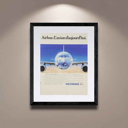 Air France Airbus A300  Vintage Fransızca ve İngilizce Orijinal Dönem Reklamıdır (Sonradan Baskı Değildir)
