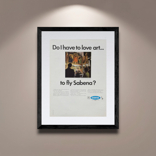 Sabena Belçika Havayolları Orijinal Dönem Reklamıdır (Sonradan Baskı Değildir)