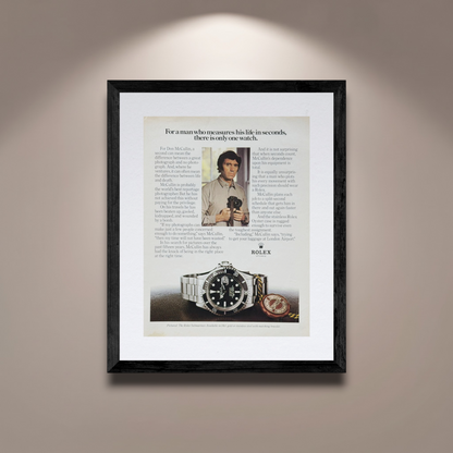 Rolex Submariner Date “For a Man Who Measures His Life in Seconds” Vintage İngilizce Orijinal Dönem Reklamıdır (Sonradan Baskı Değildir)