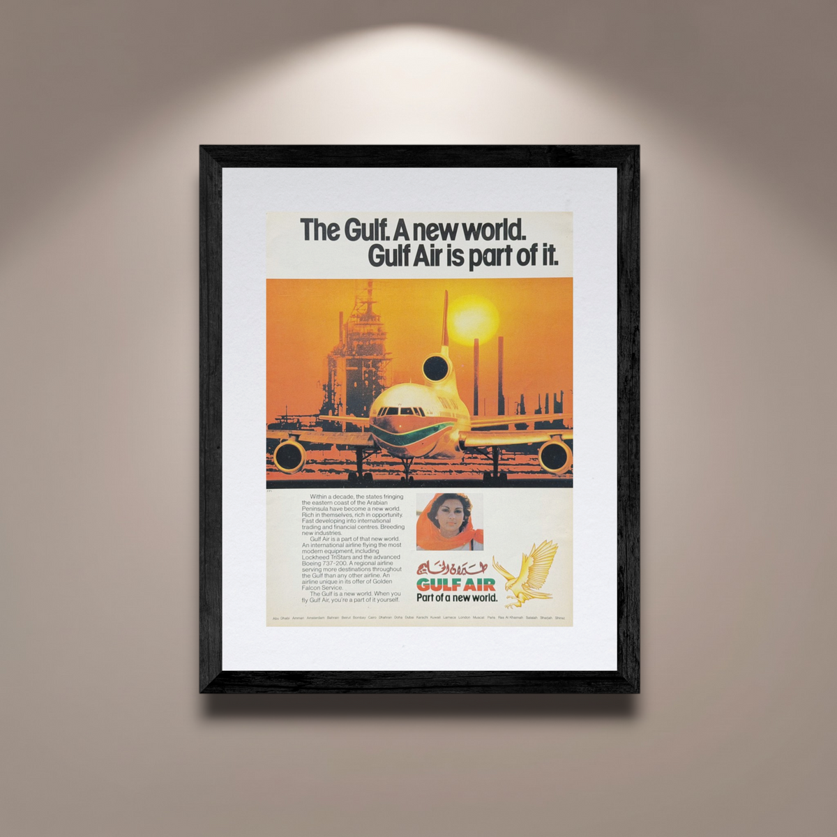 Gulf Air Lockheed TriStar  Orijinal Dönem Reklamıdır (Sonradan Baskı Değildir)