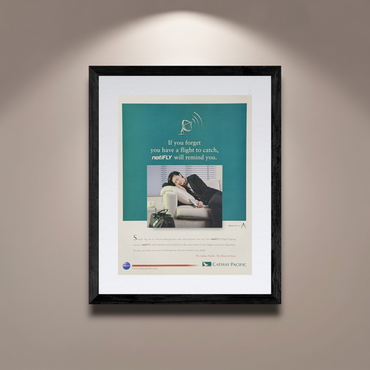 Cathay Pacific “If You Forget” Orijinal Dönem Reklamıdır (Sonradan Baskı Değildir)