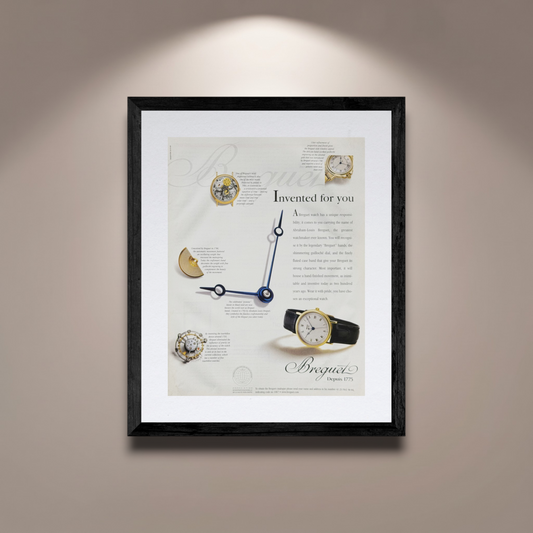 Breguet Invented for You İngilizce Orijinal Dönem Reklamıdır (Sonradan Baskı Değildir)