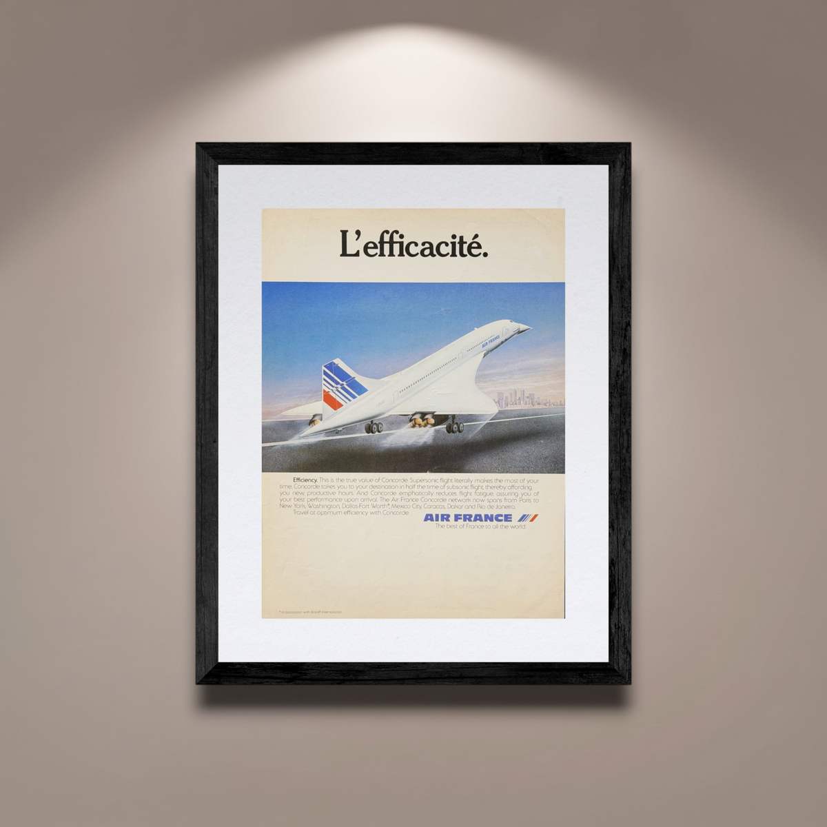 Air France ve Efsane Concorde Süpersonik Uçuş İngilizce Orijinal Dönem Reklamıdır (Sonradan Baskı Değildir)