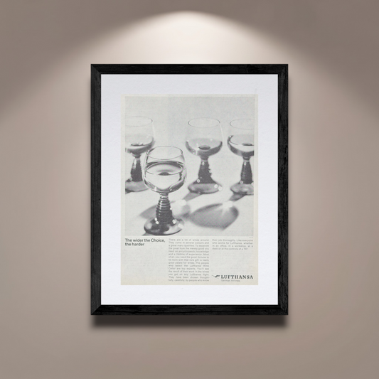 Lufthansa “The Wider the Choice” 1963 Yılı İngilizce Orijinal Dönem Reklamıdır (Sonradan Baskı Değildir)