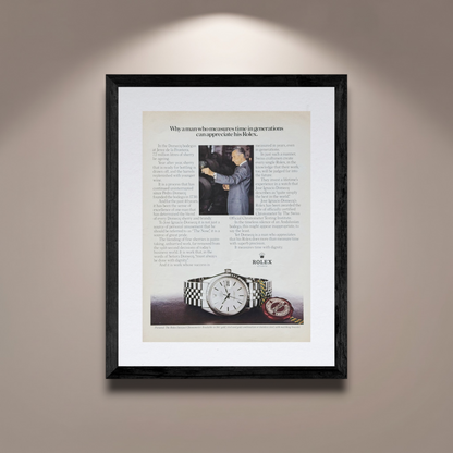 Rolex Datejust José Ignacio Domecq Vintage Orijinal Dönem Reklamıdır (Sonradan Baskı Değildir)