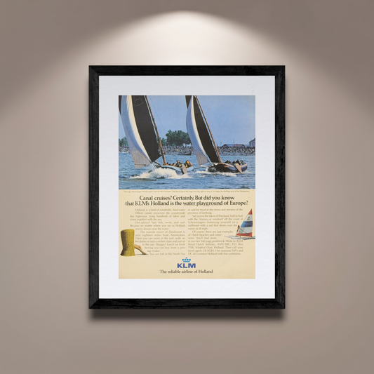 KLM “Holland Is the Water Playground of Europe” Orijinal Dönem Reklamıdır (Sonradan Baskı Değildir)