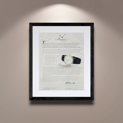 Breguet 225. Yıl Platin Limited Edition “Depuis 1775” Vintage İngilizce Orijinal Dönem Reklamıdır (Sonradan Baskı Değildir)