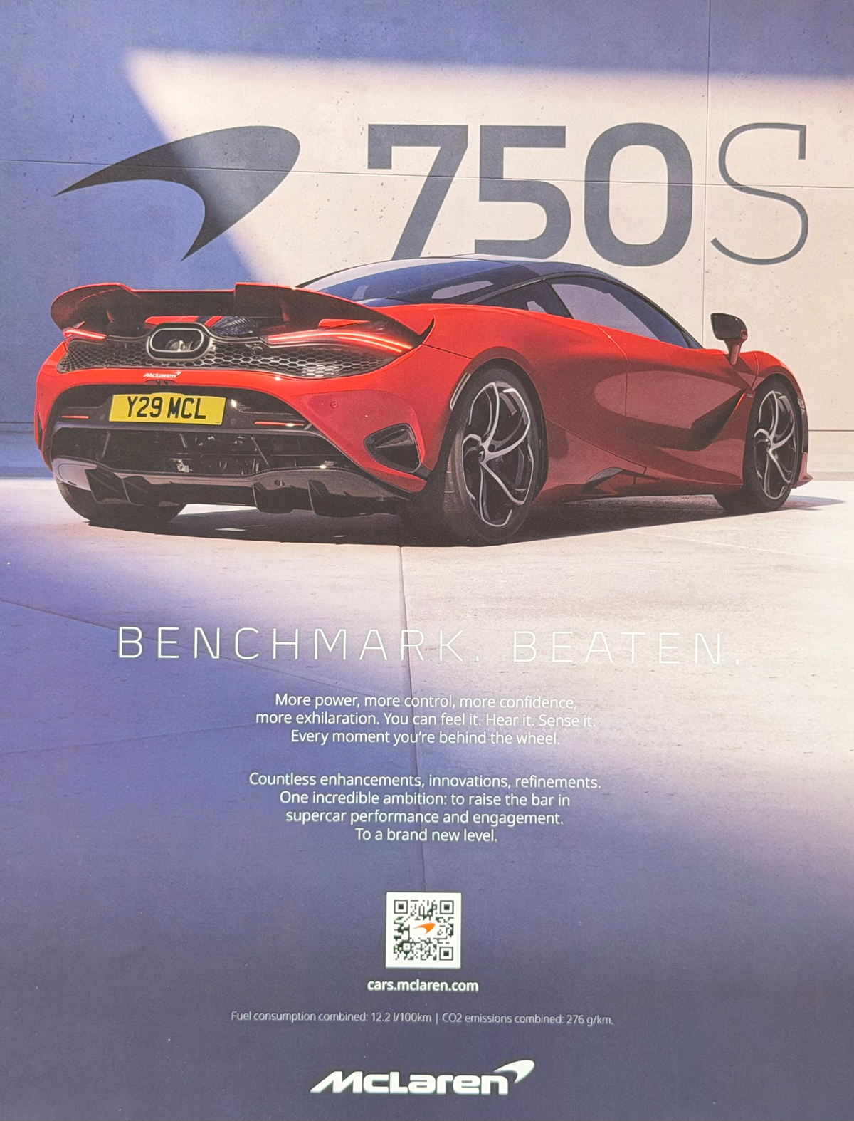 McLaren 750S Orijinal Dergi Reklamıdır (Sonradan Baskı Değildir)