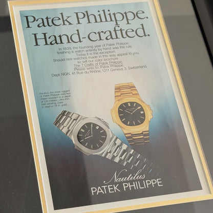Patek Philippe. Hand-Crafted. Orijinal Dönem Reklamıdır (Sonradan Baskı Değildir)